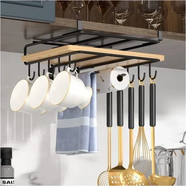Support organisateur suspendu sous placard de cuisine… – vue 2