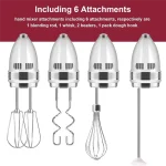 FLYY-accessoires de mélangeur à main batteur, fouet, tige de mélange et crochets de pâte, accessoires de mélangeur à main en acier inoxydable pour Kitchenaid