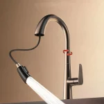 Robinet de cuisine extractible, tête de pulvérisation cachée, buse double Modes, mélangeur d&rsquo;eau chaude et froide, robinet de grue, robinets d&rsquo;évier de cuisine en laiton