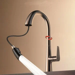 Robinet de cuisine extractible, tête de pulvérisation cachée, buse double Modes, mélangeur d’eau chaude et froide, robinet de grue, robinets d’évier de cuisine en laiton Robinet de cuisine extractible, tête de pulvérisation cachée, buse double Modes, mélangeur d’eau chaude et froide, robinet de grue, robinets d’évier de cuisine en laiton