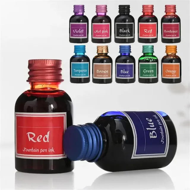 10 couleurs 1 bouteille d'encre de stylo plume colorée…
