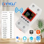 Disjoncteur WIFI intelligent, interrupteur de télécommande, tension de surcharge réglable, fuite, courant, température, dispositif de protection, minuterie