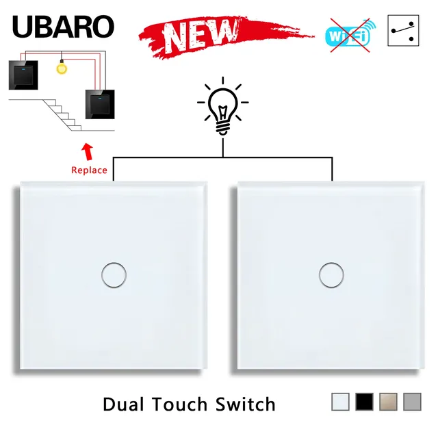 UBARO Eu/UK 86*86mm 1Gang 2Way double interrupteur…