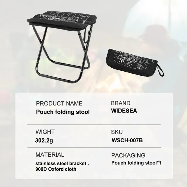 Widesea Tabouret de camping pliable en acier inoxydable – vue 4