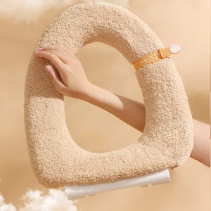 Housse de siège de toilette chaude d&rsquo;hiver, tapis épais, coussin de toilette avec poignée, doux et confortable, tapis d&rsquo;outil de fermeture, accessoires de salle de bains