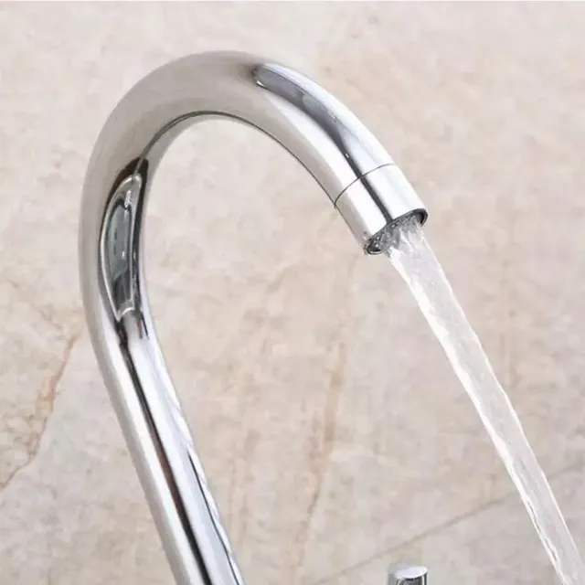 Robinetterie col cygne bec coudé inox chromé poli miroir… – vue 5