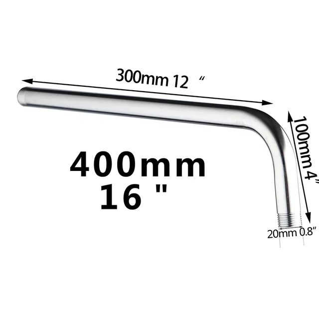 Bras douche mural coudé tubulaire rond acier inoxydable… – vue 6