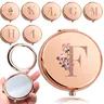 Miroir rond de maquillage grossissant Double face en métal – vue 1