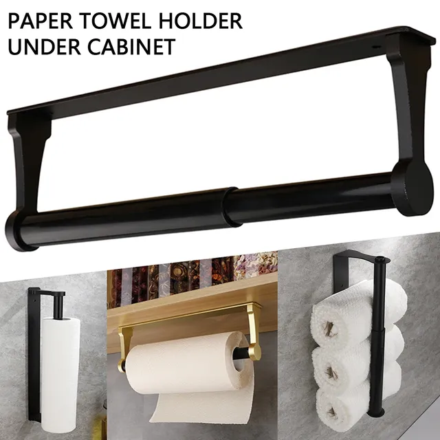 Porte-serviettes en papier sous armoire