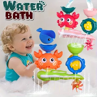 Jouet de bain interactif avec roue à eau rotative et ventouse