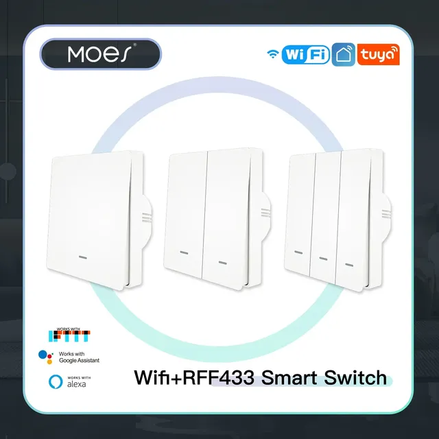 Interrupteur mural intelligent WiFi RF433