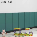 panneau mural rembourré capitonné vert sarcelle tissu mat rectangulaire vertical rainures régulières épuré moderne modulaire antichoc décoratif texturé protection insonorisant