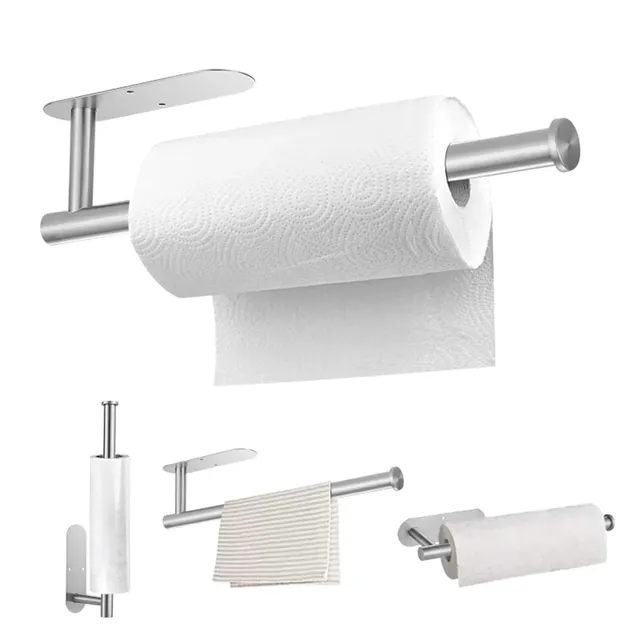 Porte-papier hygiénique adhésif en acier inoxydable – vue 5