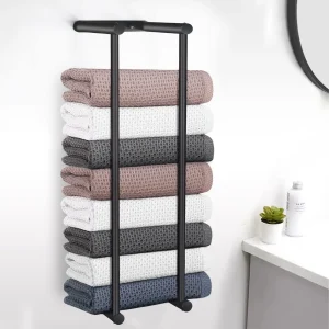HOWall-Porte-serviettes T1 pour serviettes roulées, porte-serviettes de bain en acier inoxydable, rangement de serviettes en métal plié monté pour terrestre bouillettes