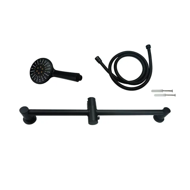 Barre de douche murale à revêtement noir – vue 6