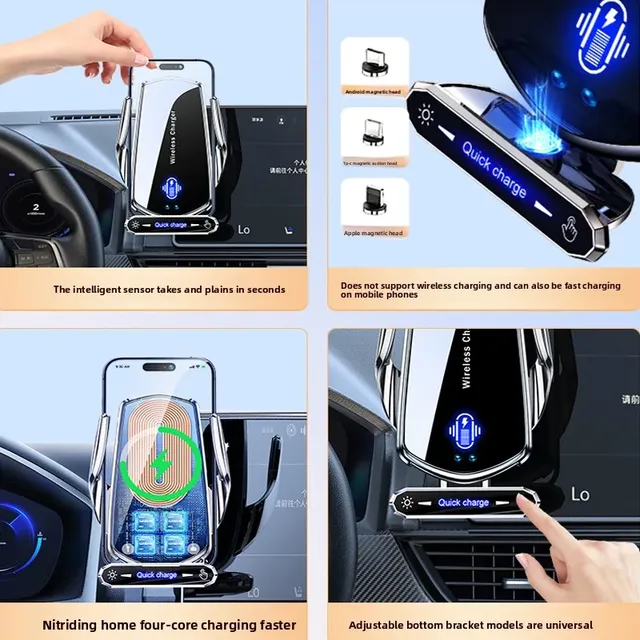 Chargeur sans fil voiture support smartphone induction… – vue 4