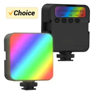 Mini lumière de remplissage LED portable pour appareil photo, lampe RBG réglable, vidéo, smartphone, GoPro, ordinateur portable, selfie, RVB, poche