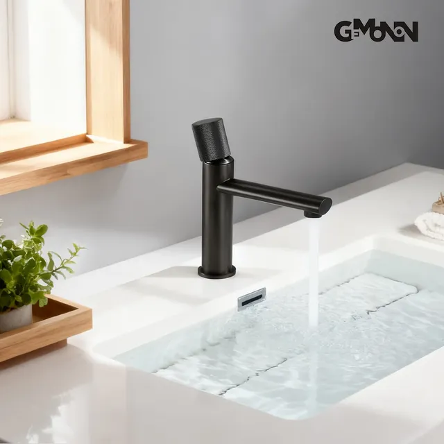 Robinet moleté robinet de lavabo en or brossé robinets… – vue 2