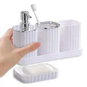 HOAccessrespiration-Ensemble de distributeur de douche Regina, porte-brosse à dents et coffret pour HODecor HOAccessrespiration-Ensemble de distributeur de douche Regina, porte-brosse à dents et coffret pour HODecor