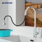 Robinet de cuisine chromé de luxe extractible 360° Robinets d&rsquo;évier de cuisine rotatifs, mitigeur en cuivre monté sur le pont à poignée unique, robinet d&rsquo;eau de cuisine Pulvérisateur Dual-Mode mitigeur évier cuisine