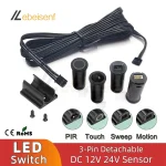 Interrupteur à capteur tactile, interrupteur de balayage manuel 5A 12V-24V, capteur de mouvement IR, balayage des ondes manuelles, lumière LED intelligente pour placard/lampe de garde-robe