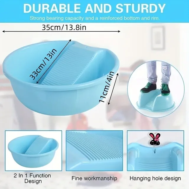 Bassine lavage portable antidérapant planche intégrée… – vue 2