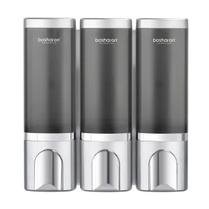 Distributeur de savon et shampoing pour douche, pompe de douche sans perceuse, pompe de lavage du corps, distributeur de gel douche, chambre de 3 × 500 ml