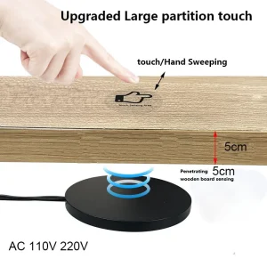 Panneau en bois pénétrant 110V 220V, interrupteur tactile de détection de balayage manuel, relais de bureau, capteur intégré de balayage manuel tactile