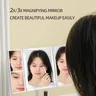 Miroir de maquillage pliable avec lumière LED – vue 3
