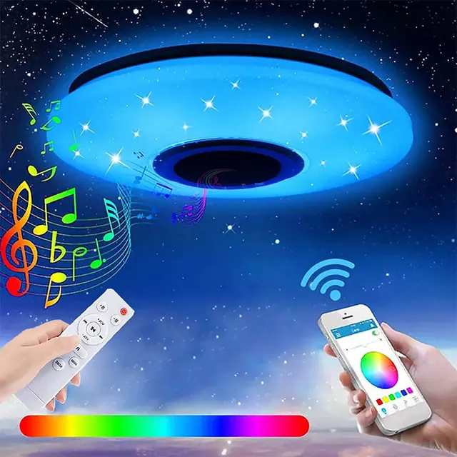 Plafonnier LED intelligent RVB Bluetooth hautparleur… – vue 2