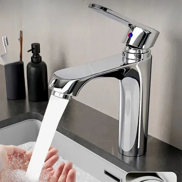 Mitigeur lavabo monocommande chromé design moderne corps… – vue 6
