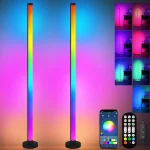 Lampadaire LED intelligent RGB, télécommande et contrôle par application, synchronisation de la musique, minuterie d&rsquo;éclairage d&rsquo;angle, lampe sur pied d&rsquo;ambiance moderne pour salon et jeu