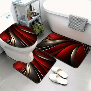 Ensemble de salle de bain rouge abstrait moderne