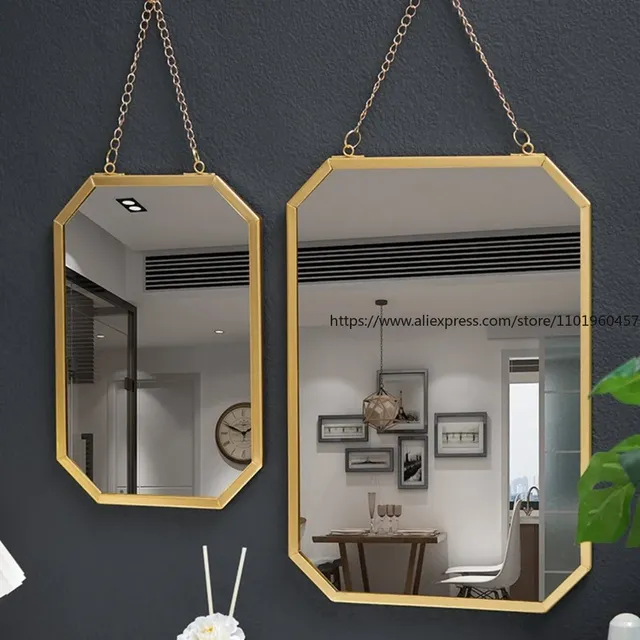 Miroir mural carré en fer forgé de Style nordique – vue 2