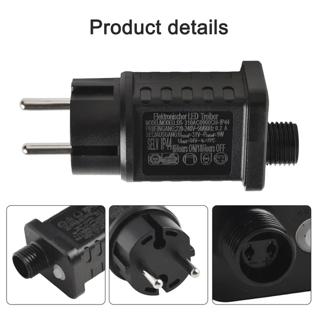 Transformateur chaîne lumières 9W 31V LED minuterie…