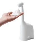 Distributeur de savon avec indicateurs intelligents, girafe sans contact, minuterie de 15 secondes pour habitudes de lavage des mains, distributeur de savon de comptoir rechargeable