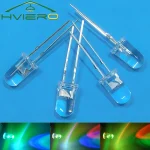 Ampoule électroluminescente multicolore de 5mm, 100 pièces, lampe RGB, Diode ronde LED, clignotant lent et rapide, combinaison de décoration transparente arc-en-ciel
