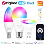 ZigBee Tuya Wifi Bluetooth ampoule LED vie intelligente App contrôle réglable GU10 E27 E14 RGB CW ampoules intelligentes fonctionnent avec Alexa Google