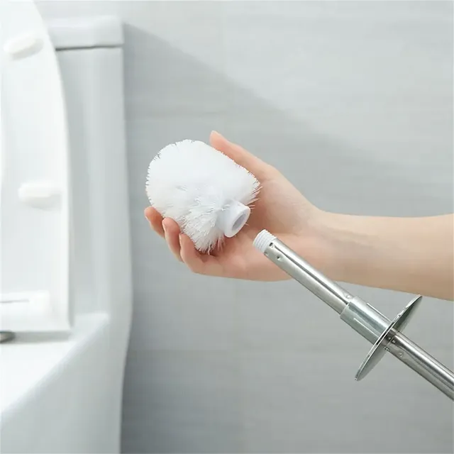 Brosse toilette manche long inox socle conique fini mat… – vue 3
