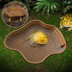 Bassin solide pour tortue, bassin solide pour grenouille, peut également être utilisé comme bol de nourriture et bassin d&rsquo;eau, adapté aux reptiles et aux amphibiens