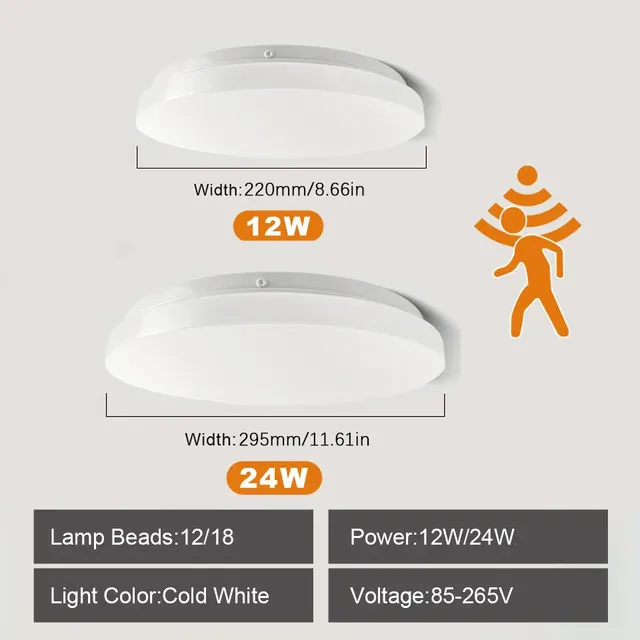 Plafonnier Led avec capteur de mouvement 12W 24W – vue 6