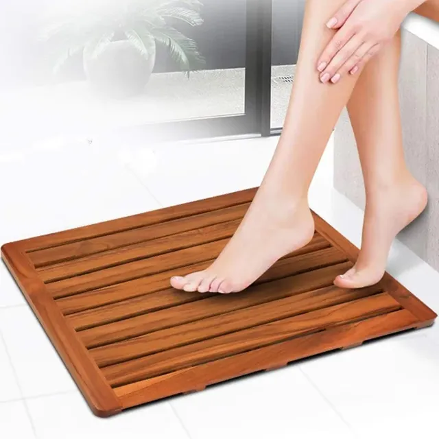 Tapis de bain de luxe en teck – vue 5