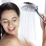 Zhangji salle de bain pomme de douche 5 Modes ABS plastique grand panneau rond Chrome tête de pluie économiseur d&rsquo;eau conception classique