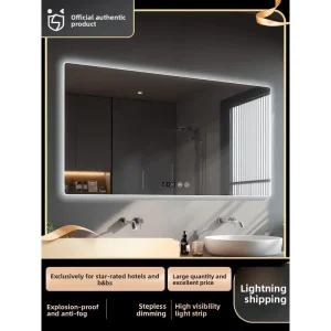 Miroir de salle de bain intelligent LED miroir de salle de bain mural miroir de salle de bain Anti-buée commode miroir de maquillage miroir complet du corps douche Miroir de salle de bain intelligent LED miroir de salle de bain mural miroir de salle de bain Anti-buée commode miroir de maquillage miroir complet du corps douche