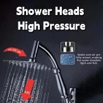 Pommeaux de douche haute pression 6 pouces/8 pouces, buse de douche ronde carrée pressurisée, technologie pressurisée portative