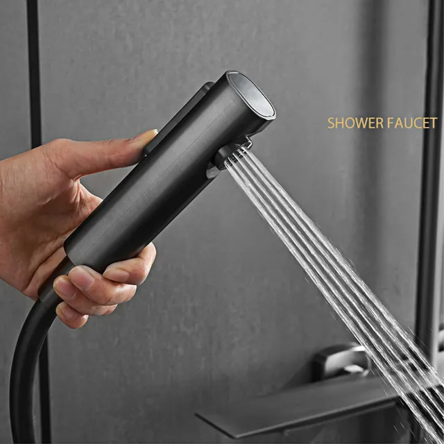 Système de douche de salle de bain en laiton gris odorde… – vue 5