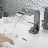 Robinet de lavabo cascade noir avec lavabo de salle de… – vue 5