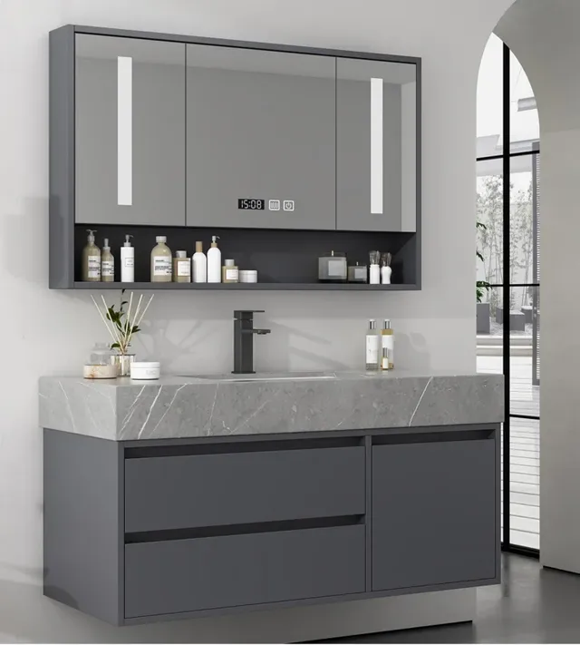 Meuble miroir moderne sdb suspendu vasque rectangulaire… – vue 3