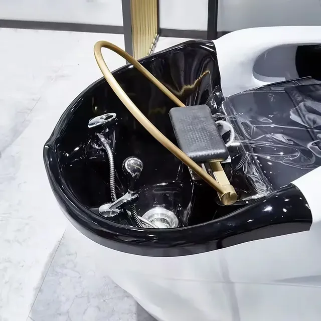 Fauteuil shampooing moderne coque brillante simili cuir… – vue 5