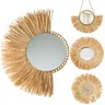Miroirs muraux décoratifs suspendus bohème chic raphia… – vue 4